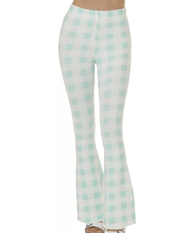 Women's Mint Gingham Flare Legging Mint Gingham $9.37 Leggings