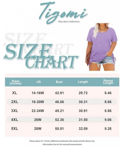 Plus Size Off The Shoulder Tops for Women Strappy Cold Shoulder Sexy Summer Tunic Blouses E920-purple $9.23 T-Shirts