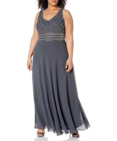 Women's Plus Size Jacket Dress with Beaded Trim Gray/Multi $58.58 Dresses