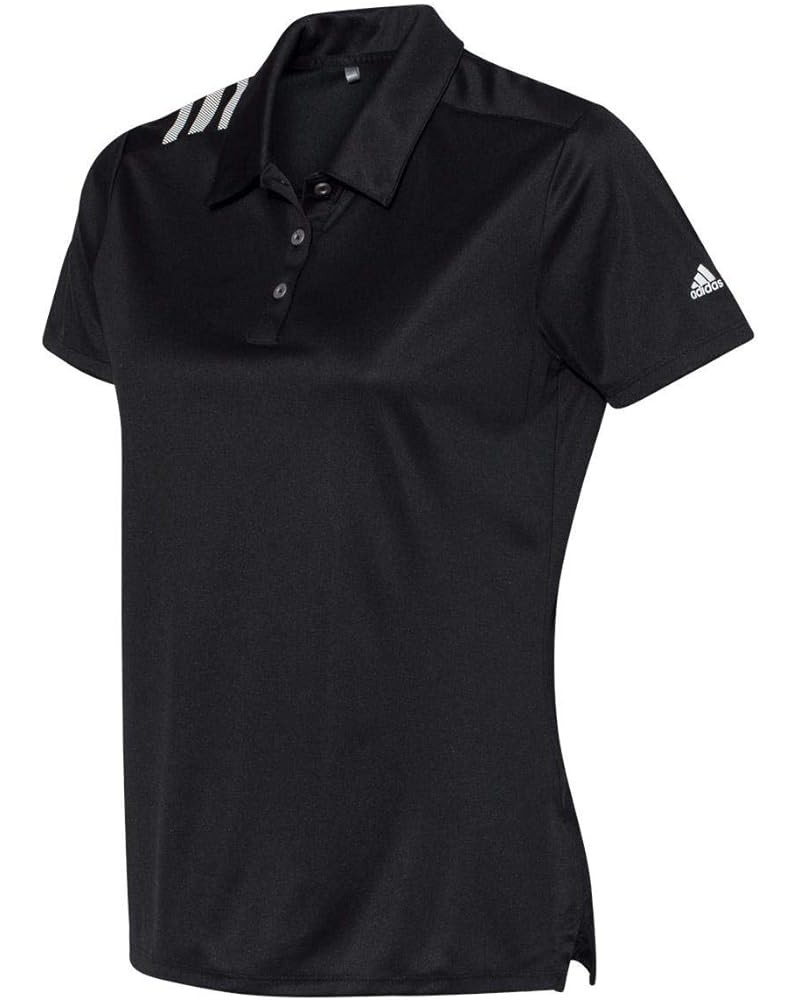 Women's 3-Stripes Shoulder Polo - A325 Black/ White $27.38 Shirts