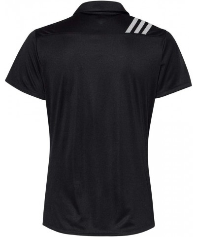 Women's 3-Stripes Shoulder Polo - A325 Black/ White $27.38 Shirts