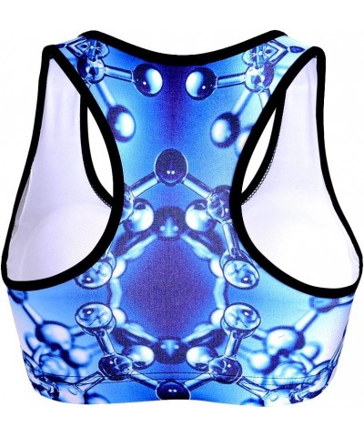 Women's Aerobics Gym Dance Yoga Vest Printed Sports Bra Top Vest Blue Drop $10.43 Lingerie