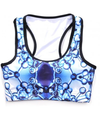 Women's Aerobics Gym Dance Yoga Vest Printed Sports Bra Top Vest Blue Drop $10.43 Lingerie