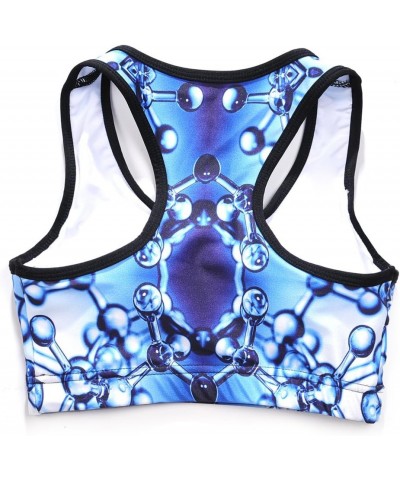 Women's Aerobics Gym Dance Yoga Vest Printed Sports Bra Top Vest Blue Drop $10.43 Lingerie