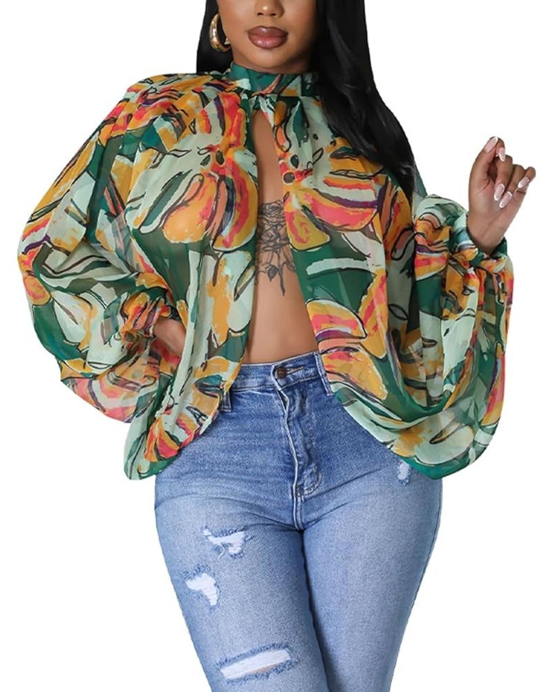 Women's African Chiffon Blouse Women Long Bat Sleeve Ankara Tops Dashiki Clothing Shirt 23 $12.01 Blouses