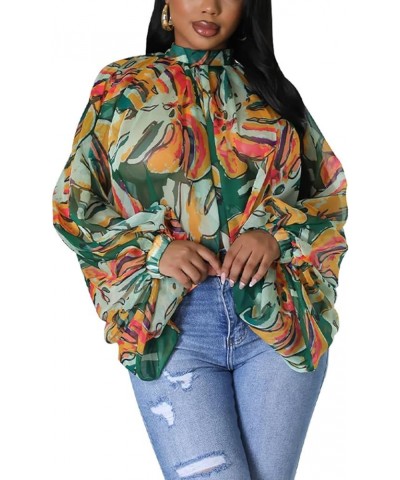 Women's African Chiffon Blouse Women Long Bat Sleeve Ankara Tops Dashiki Clothing Shirt 23 $12.01 Blouses