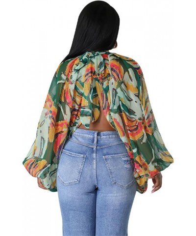 Women's African Chiffon Blouse Women Long Bat Sleeve Ankara Tops Dashiki Clothing Shirt 23 $12.01 Blouses