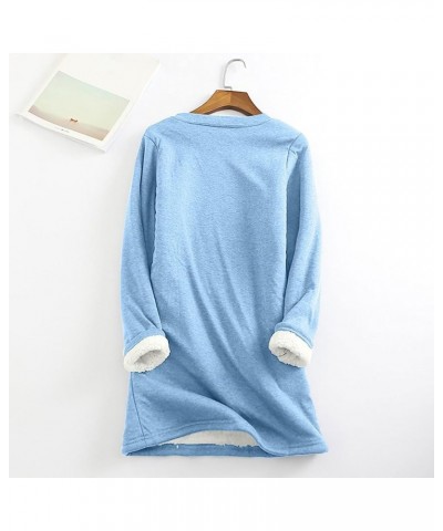 Women Long Sleeve Crewneck Comfy T Shirt Solid Color Warm Fuzzy Shirts Casual Fall Winter Tops Blouses 08 Sky Blue $9.99 Unde...