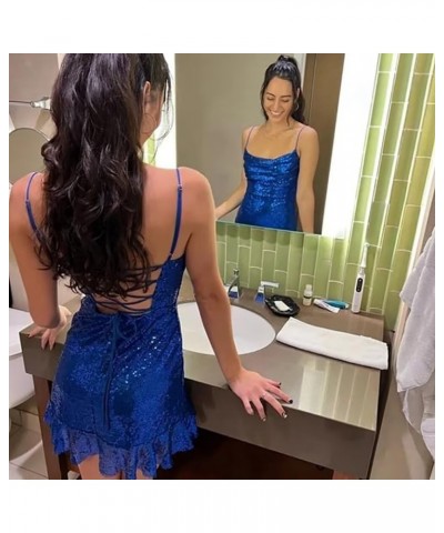 Spaghetti Straps Sequin Homecoming Dresses for Teens 2023 Sparkly Short Cocktail Party Dresses Olive Green $25.51 Dresses