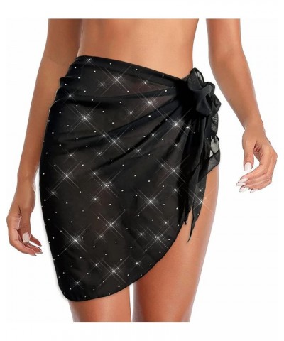 Women Cover Ups Beach Swimsuit Sarongs Semi-Sheer Coverups for Bathing Suits Skirt Chiffon A-rhinestone-gypsophila-black $10....