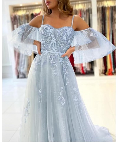 Ball Gowns for Women Formal Long Puffy Prom Dresses Off The Shoulder Spaghetti Straps Evening Dress Olive $43.85 Dresses