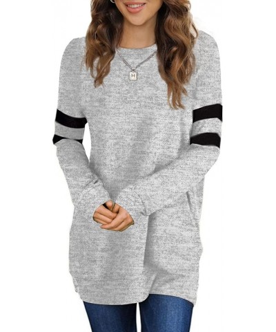 Sweaters for Women Casual Tunic Tops to Wear with Leggings Gray $14.88 Hoodies & Sweatshirts