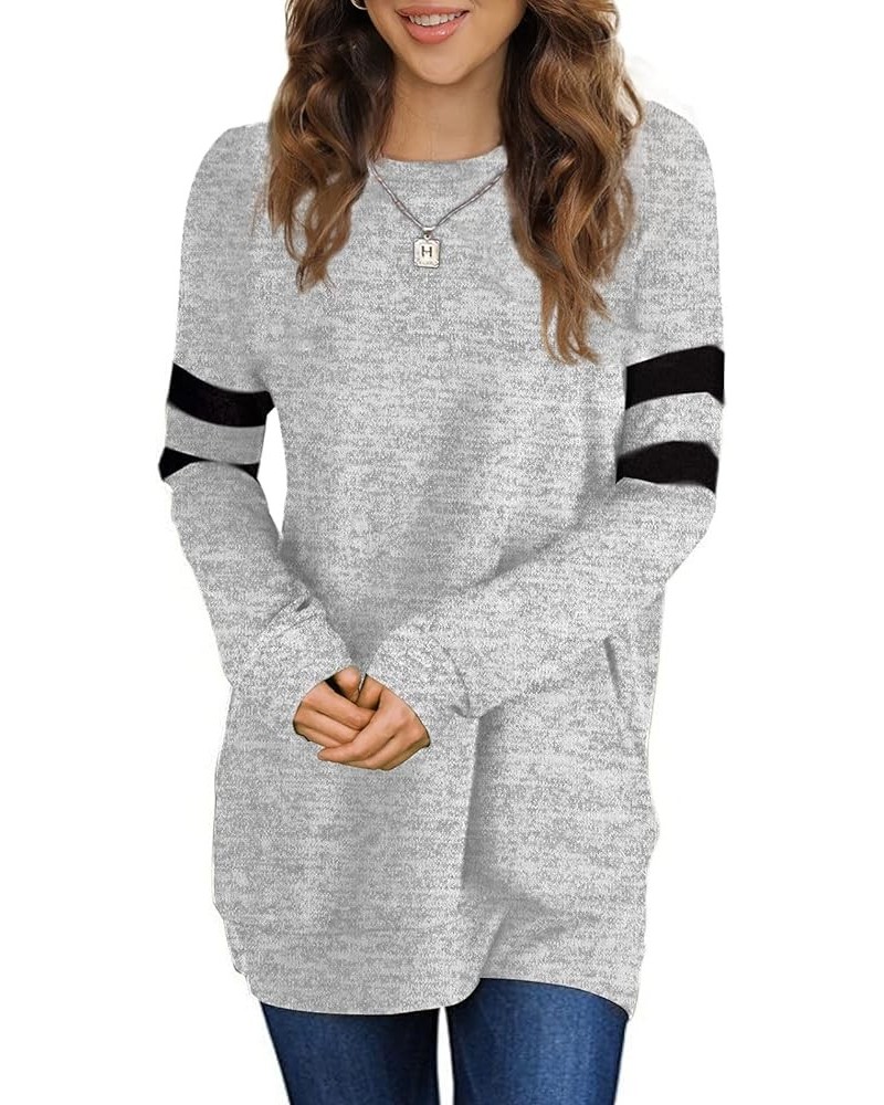 Sweaters for Women Casual Tunic Tops to Wear with Leggings Gray $14.88 Hoodies & Sweatshirts