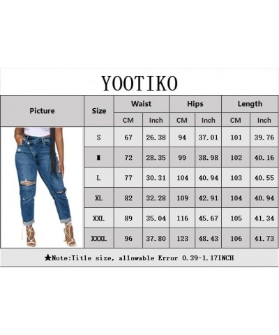 Womens Ripped Jeans Y2K High Waisted Stretch Jeans Boyfriend Distressed Skinny Denim Pants Streetwear Black $17.84 Jeans