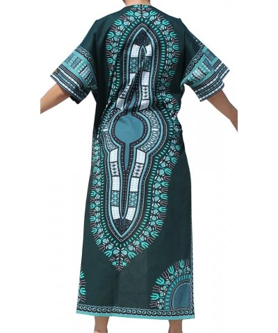 Open Outer Cloak Dress Bold Dashiki Ladies Dress Flow Robe Phthalo Green $17.05 Dresses