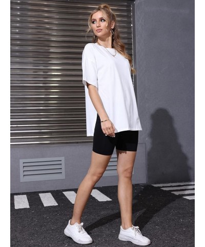 Women's Summer Casual Short Sleeve Oversize Workout T-Shirt Tee Tops White $14.24 T-Shirts