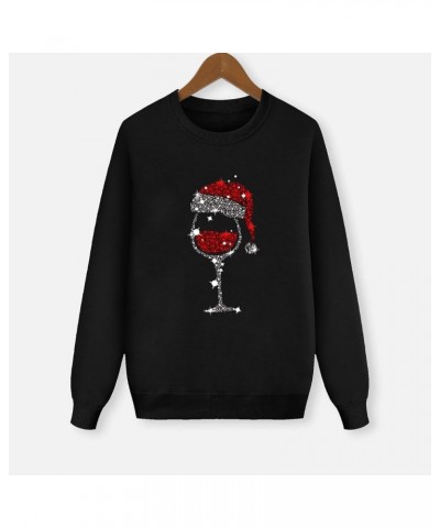 Matching Christmas Sweater for Family Merry Christmas Couples Xmas Graphic Sweatshirts Soft Matching Sets Reindeer Women Blac...