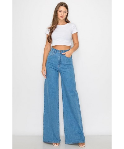 Flare Bell Bottom Jeans for Women - Super High Waisted Wide Leg Flare Bell Bottom Bootcut Stretch Jeans 40030pn-medium Blue $...