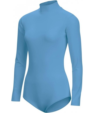 Stretch Nylon Turtleneck Bodysuit Columbia Blue 2.0 $11.01 Tops