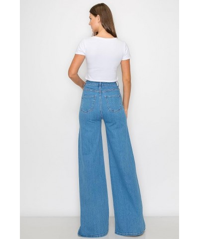 Flare Bell Bottom Jeans for Women - Super High Waisted Wide Leg Flare Bell Bottom Bootcut Stretch Jeans 40030pn-medium Blue $...