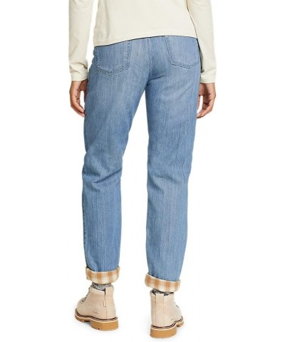 Women's Boyfriend Flannel-Lined Jeans Tall Worn Light $38.64 Jeans