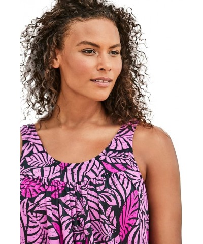 Women's Plus Size 2-Piece Blouson Swim Set Multi Palm Leaf Print $34.36 Swimsuits