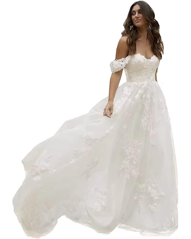 Women's Mermaid Wedding Dresses for Bride Sexy Tiered Ruffle Open Lace Appliques Bridal Gowns Style G-ivory $49.35 Dresses