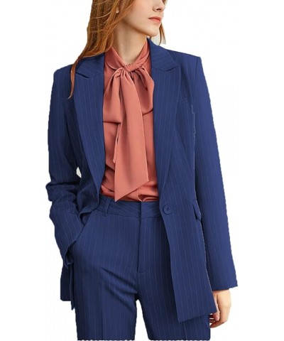 Fashion Suits Formal Business Suit Wedding Tuxedos Party Professional Striped Notch Lapel 2 Piece Women Suit (Blazer+Pants) B...