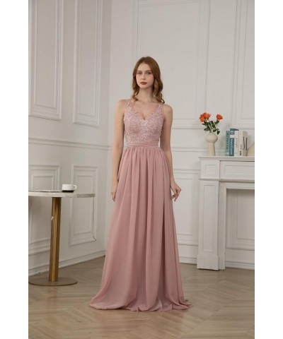 V Neck Chiffon Bridesmaid Dresses for Women Lace Appliques Prom Dresses Formal Party Gown Teal $34.40 Dresses