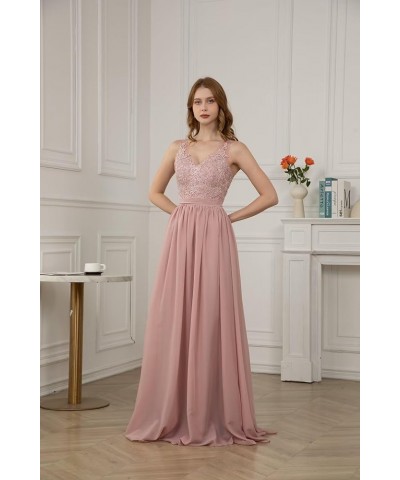 V Neck Chiffon Bridesmaid Dresses for Women Lace Appliques Prom Dresses Formal Party Gown Teal $34.40 Dresses