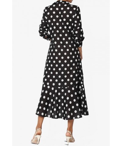 S~3X Stripe Oversized Pocket Button Down Hi Low Long Maxi Dress Shirt Polka Dot Black $17.02 Dresses