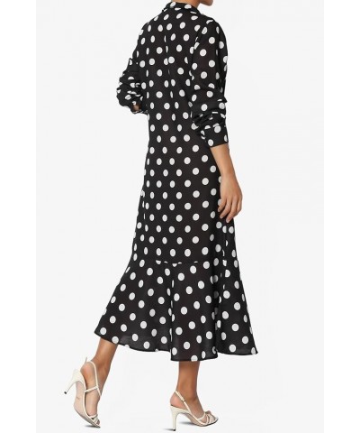 S~3X Stripe Oversized Pocket Button Down Hi Low Long Maxi Dress Shirt Polka Dot Black $17.02 Dresses