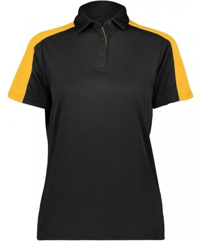 Womens Two-Tone Vital Polo Black/Gold $13.67 Shirts