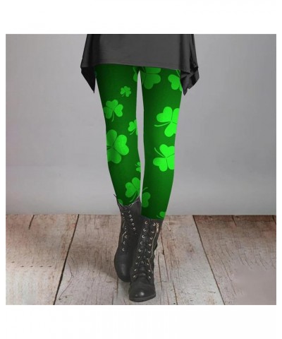 St Patricks Pants for Women Women's St Day Leggings Irish Irish Sports Leggings with Soft and Womens Pants Trendy G2-mint Gre...