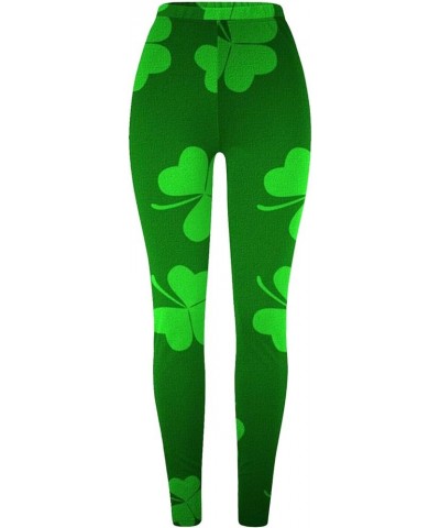 St Patricks Pants for Women Women's St Day Leggings Irish Irish Sports Leggings with Soft and Womens Pants Trendy G2-mint Gre...