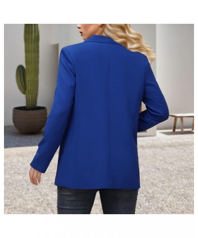 Womens Open Front Blazers Long Sleeve Casual Button Work Office Blazer Jacket Dressy Business Outfits Blue $16.72 Blazers