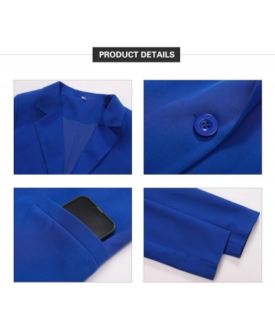 Womens Open Front Blazers Long Sleeve Casual Button Work Office Blazer Jacket Dressy Business Outfits Blue $16.72 Blazers