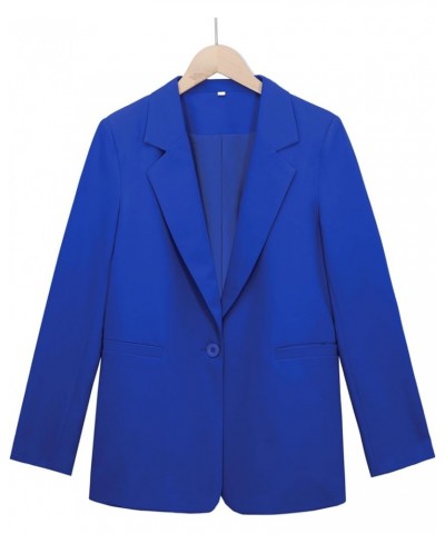 Womens Open Front Blazers Long Sleeve Casual Button Work Office Blazer Jacket Dressy Business Outfits Blue $16.72 Blazers