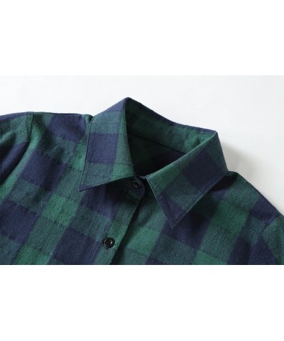 Womens Plaids V Neck Long Sleeve Irregular Hem Casual Shirt Dress Ngreen $16.00 Dresses