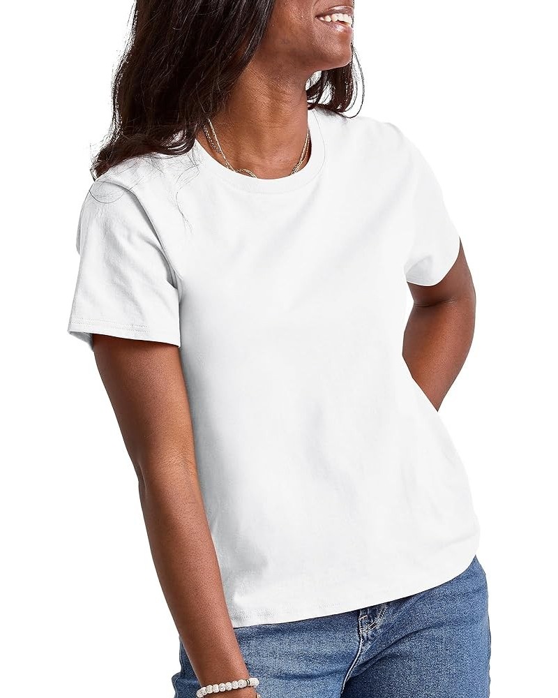 Essentials, Cotton Crewneck Tee, Classic Fit T-Shirt for Women White $7.02 T-Shirts