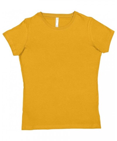 Women 100% Cotton Jersey Crew Neck Short Sleeve Tee (3516) Mustard $7.23 T-Shirts