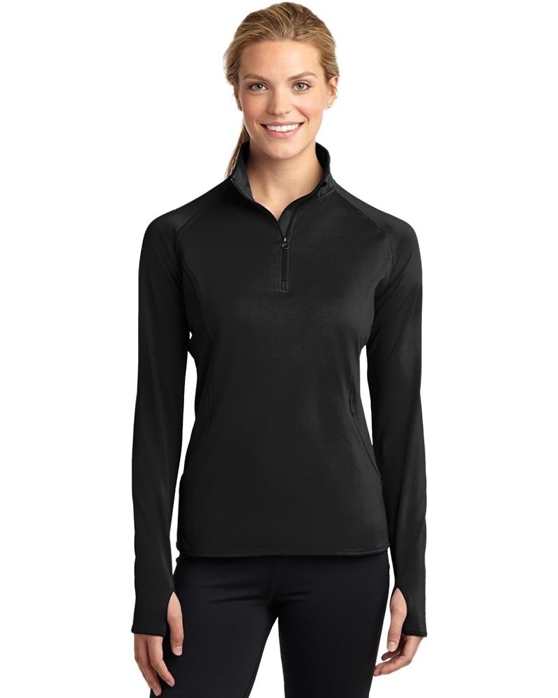 Ladies Sport-Wick Stretch 1/2-ZIP Pullover F20 Black $15.61 Activewear