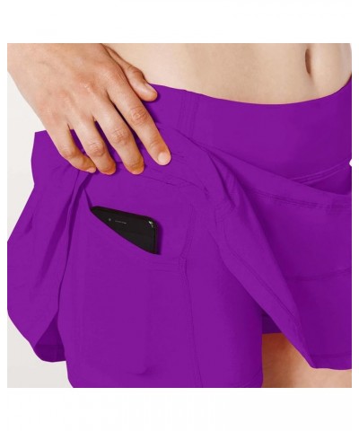 Athletic Tennis Golf Skorts Skirts for Women with Pocket Workout Running Sports Pleated Skirts Casual Purple $22.22 Skirts