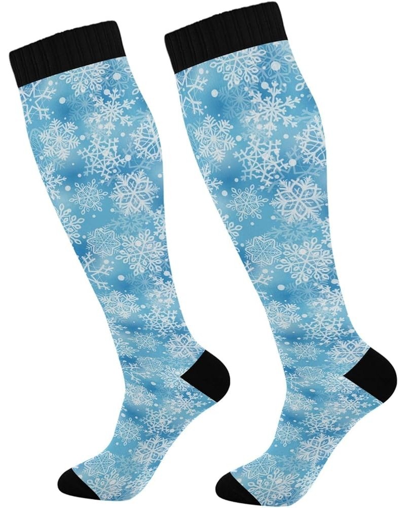 Mardi Gras Lilye Compression Socks for Women and Men Circulation Black Long Socks for Athletic Running 1 1 Blue Snowflakes $9...