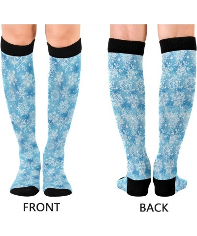 Mardi Gras Lilye Compression Socks for Women and Men Circulation Black Long Socks for Athletic Running 1 1 Blue Snowflakes $9...