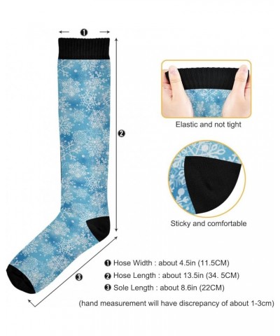 Mardi Gras Lilye Compression Socks for Women and Men Circulation Black Long Socks for Athletic Running 1 1 Blue Snowflakes $9...