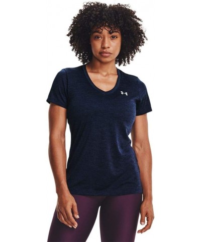 Women's UA Twist Tech™ V-Neck Midnight Navy (600)/Metallic Silver $12.24 Activewear