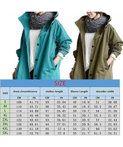 Water Resistant Oversized Hooded Windbreaker Rain Jacket, Outwear Elegant Windbreaker Wild Winter Coat Blue $20.64 Coats