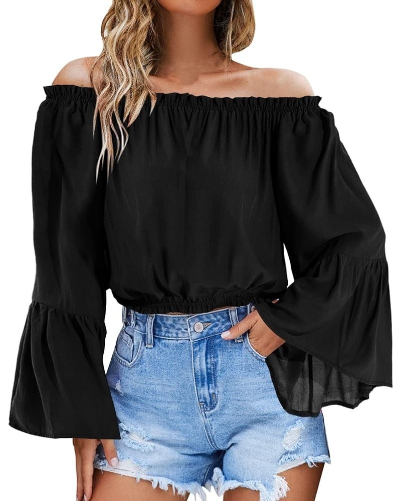 Polo Shirts for Women,Womens Summer Casual T Shirt Cute Cold Shoulder Short Sleeve V Neck Tops Trendy Sexy F101black $11.20 U...