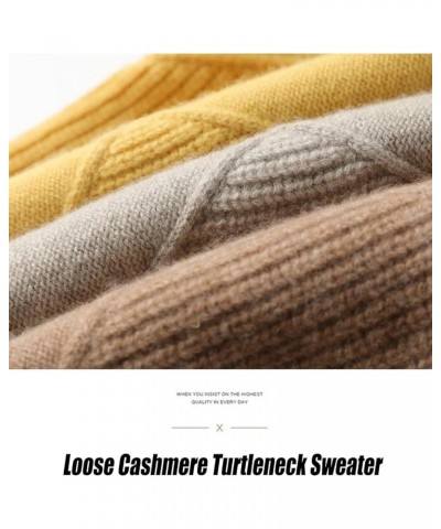 Loose Cashmere Turtleneck Sweater Cardigan Coffee Color $15.05 Sweaters